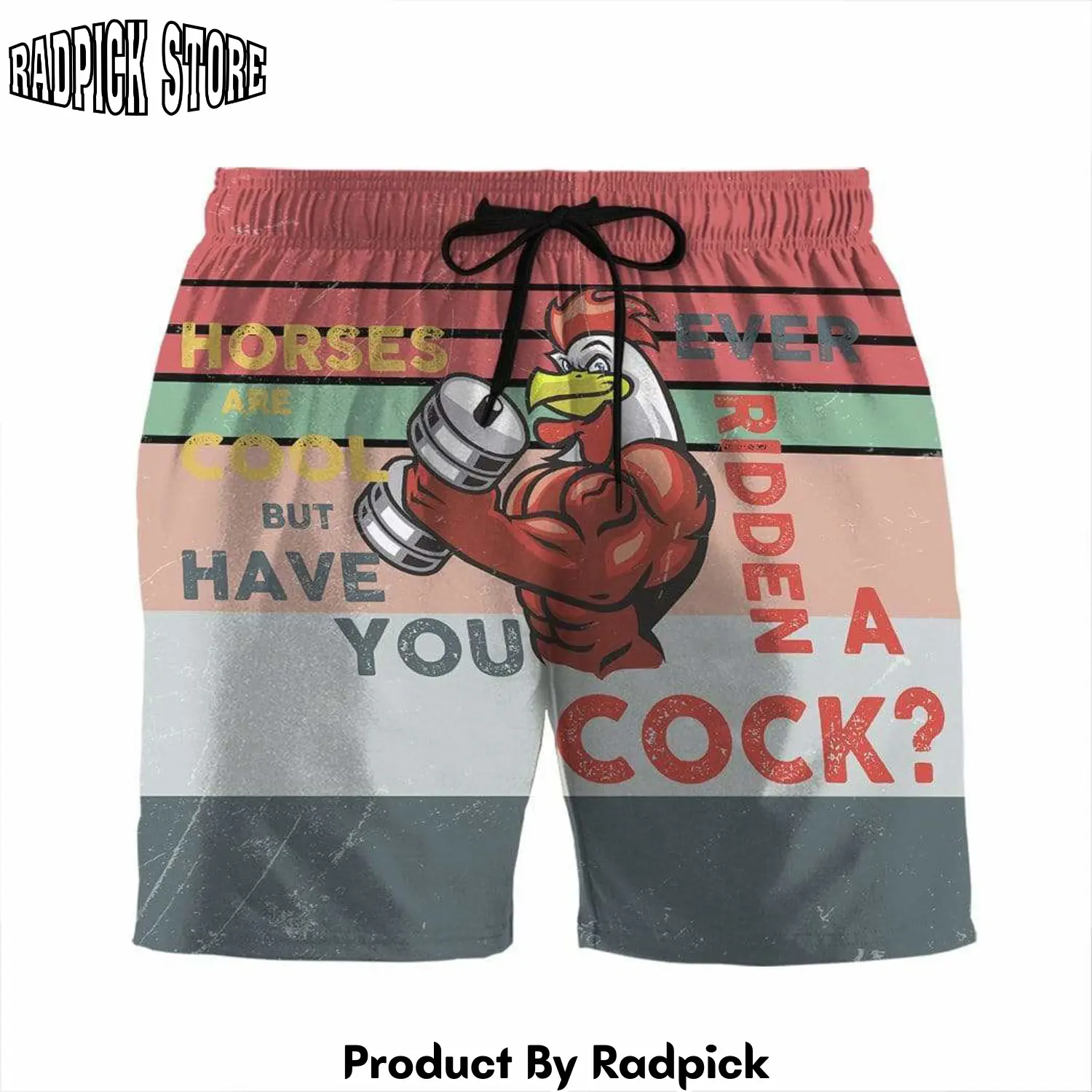 Radpick 3d have you ever ridden a cock custom summer beach shorts rp631462